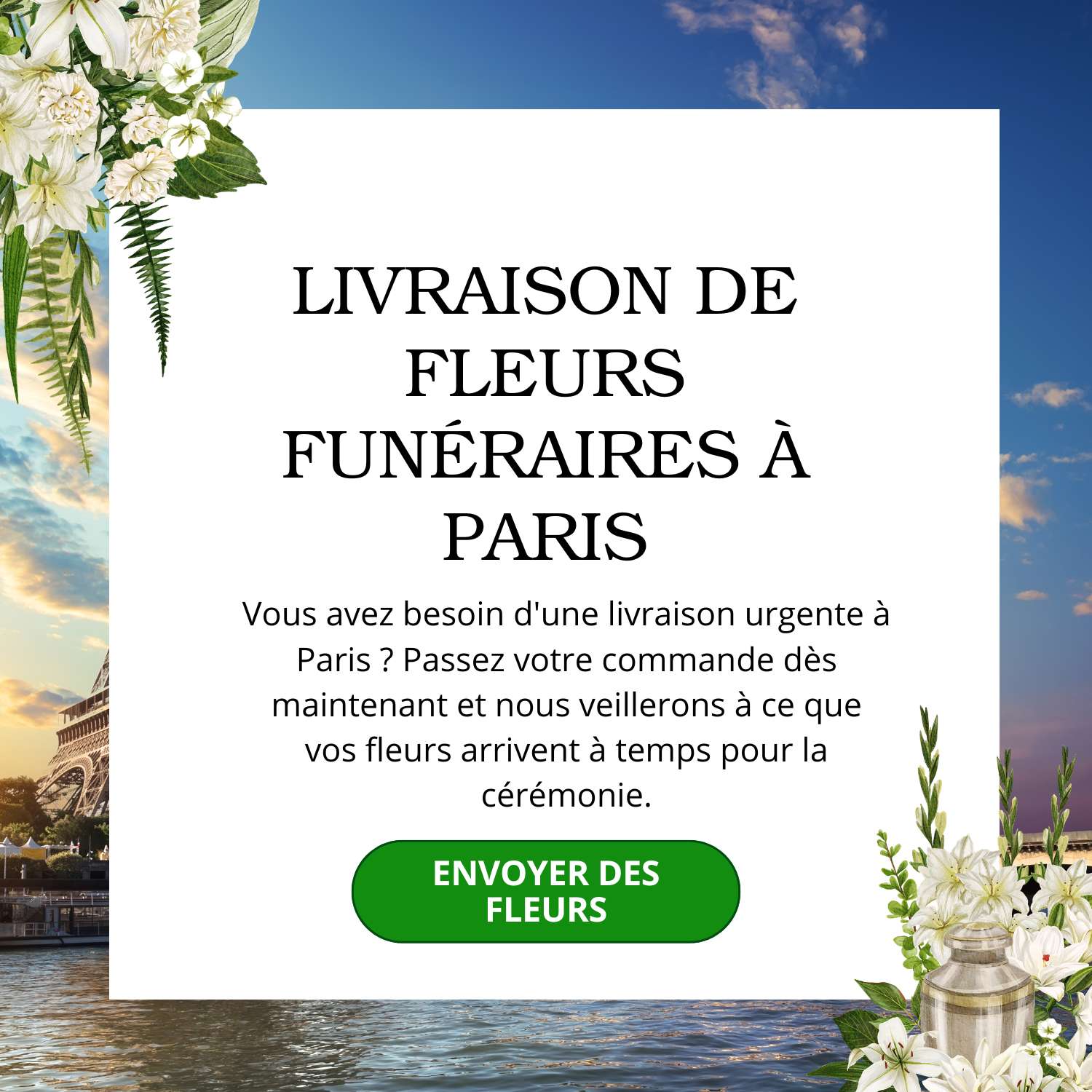 Livraison de fleurs funéraires à Paris — Fleurs de Deuil Paris