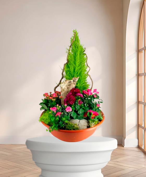 Composition Plantes Vertes — fleurs de deuil livrees a Paris