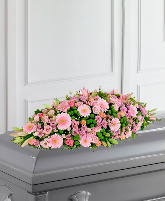 Dessus de Cercueil Blanc Pur — fleurs de deuil livrees a Paris