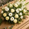 Gerbe funéraire blanche — Gerbe d'Albâtre, fleurs de deuil livrées à Paris